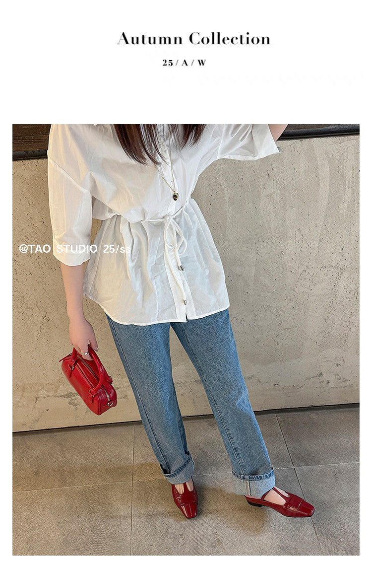 Karin Luna In Stock Spot Goods  t Square-Toed Full Leather Basic Slippers