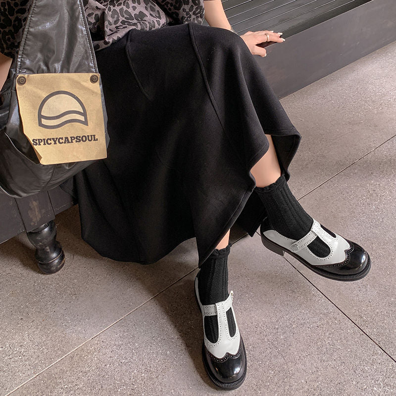Karin Luna In Stock Spot Goods  Color Matching t Round Toe British Style Single Shoes