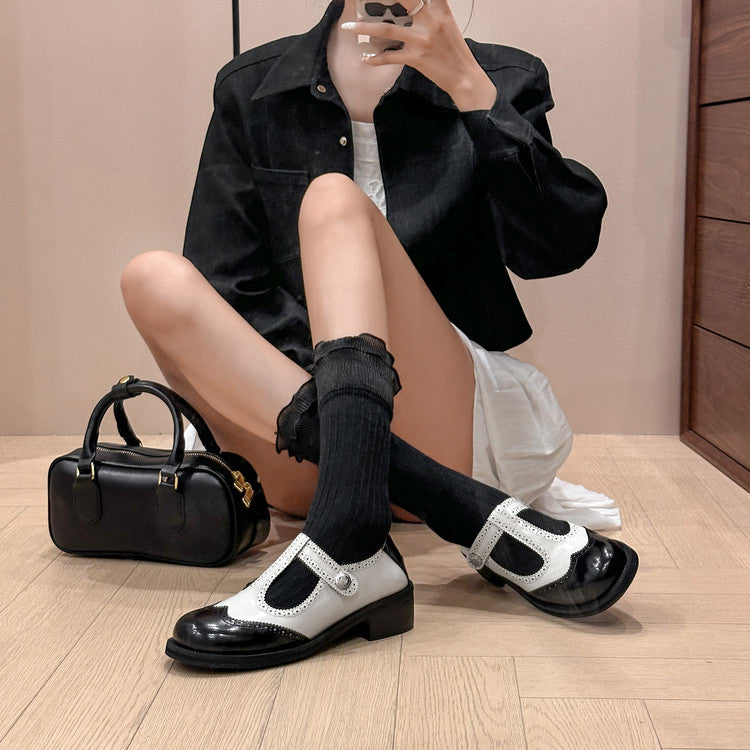 Karin Luna In Stock Spot Goods  Color Matching t Round Toe British Style Single Shoes