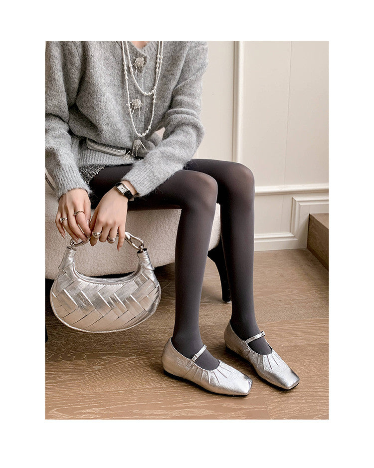 Karin Luna In Stock Spot Goods  Vintage Wrinkled One-Strap Granny Flats
