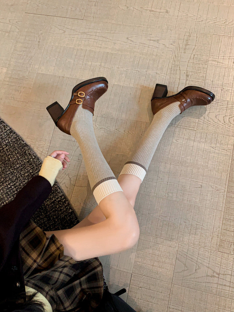 Karin Luna Bestseller Hot-Selling Derivative Edition Self-contained Strap Buckle Casual Loafers