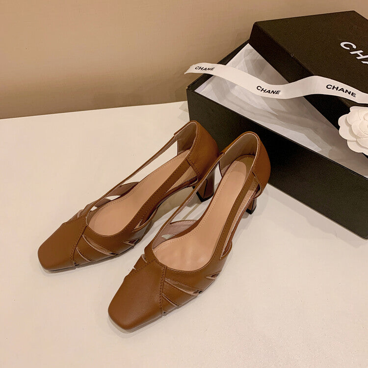 Karin Luna Hot-Selling Retro Big Item Big Goods Available for sale all seasons French-style Hollow Out Single Shoes Full leather inside and out