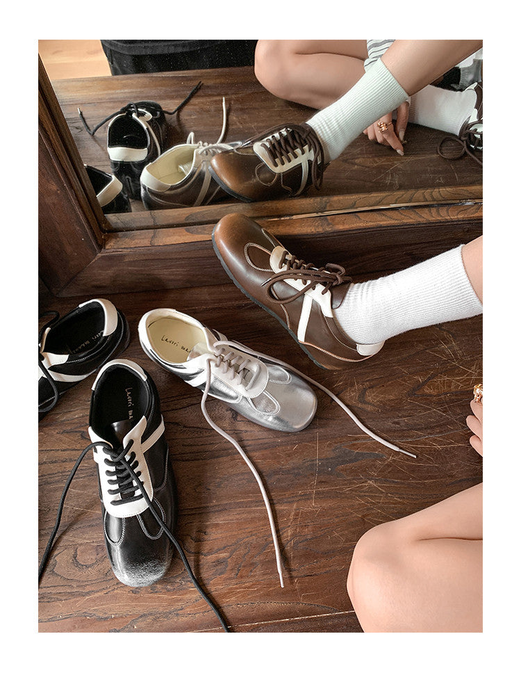Karin Luna Casual Shoes Series~ Spot Goods Spot Goods Hot-selling Lace-up Hidden Heel Deep Mouth Single Shoes