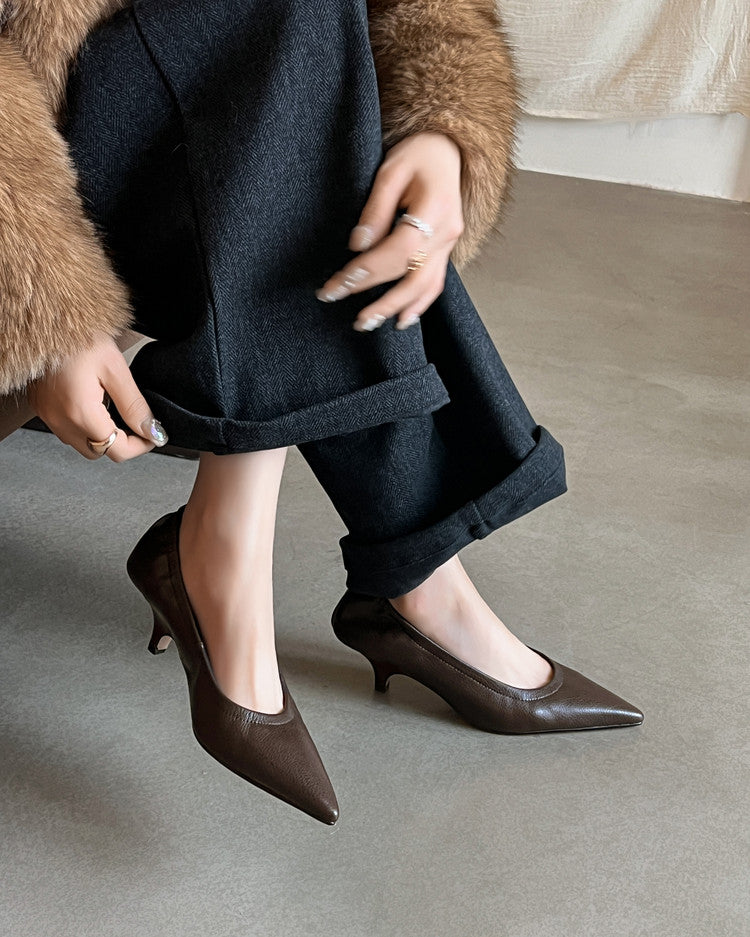 Karin Luna In Stock Spot Goods    Vintage Classic Style Shallow Mouth Single Shoes