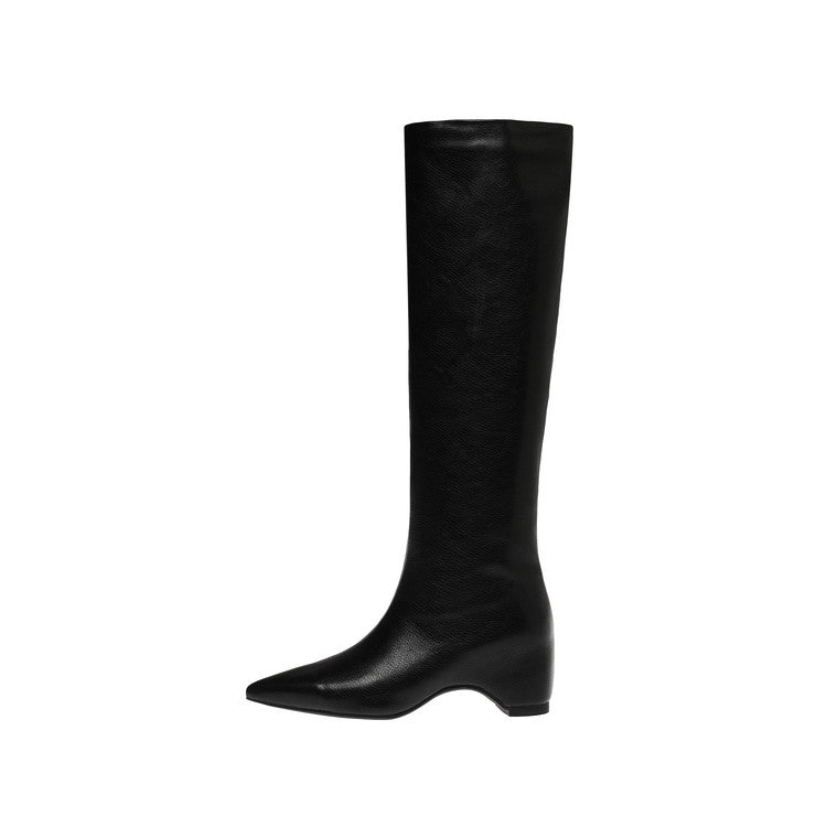 Karin Luna Hot-Selling Internal Height Increase Pointed Toe Straight-Leg Hot-Selling Long Boots