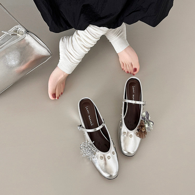 Karin Luna In Stock Spot Goods  Full-grain leather inside and out  Ultra Exquisite Round Toe Hidden Heel Closed-Toe Slippers