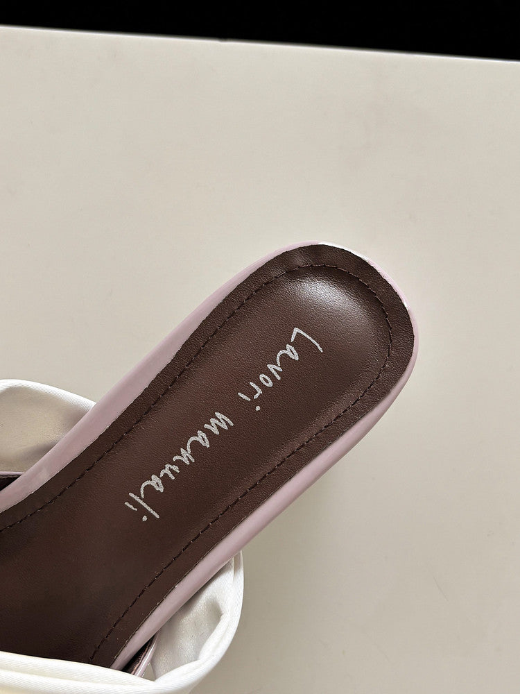 Karin Luna In Stock In Stock  Fluffy feel Bowknot Closed-Toe Slippers