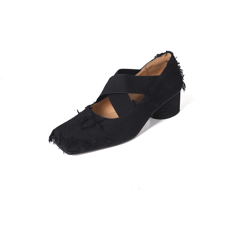Karin Luna Chinese Pop is the Top Flow~ Orchid Pavilion Preface  New Chinese Style National Aesthetics Retro Cross Strap Mary Jane Shoes