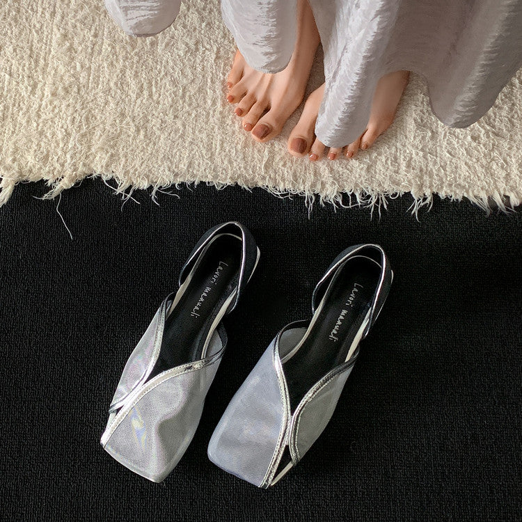 Karin Luna In Stock Spot Goods  Square Toe Mesh Sandals
