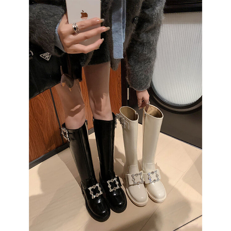 Karin Luna has prepared stock  Custom Large Square Buckle Bowknot Fastener Elegant Long Boots