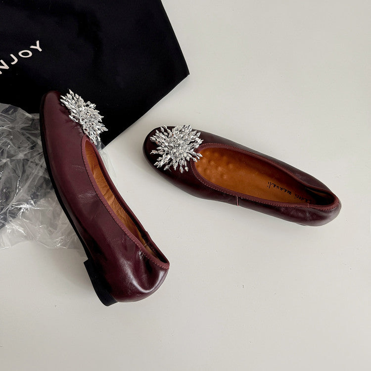 Karin Luna Full Leather Inside and Out~Gorgeous Fireworks Flat Granny Shoes