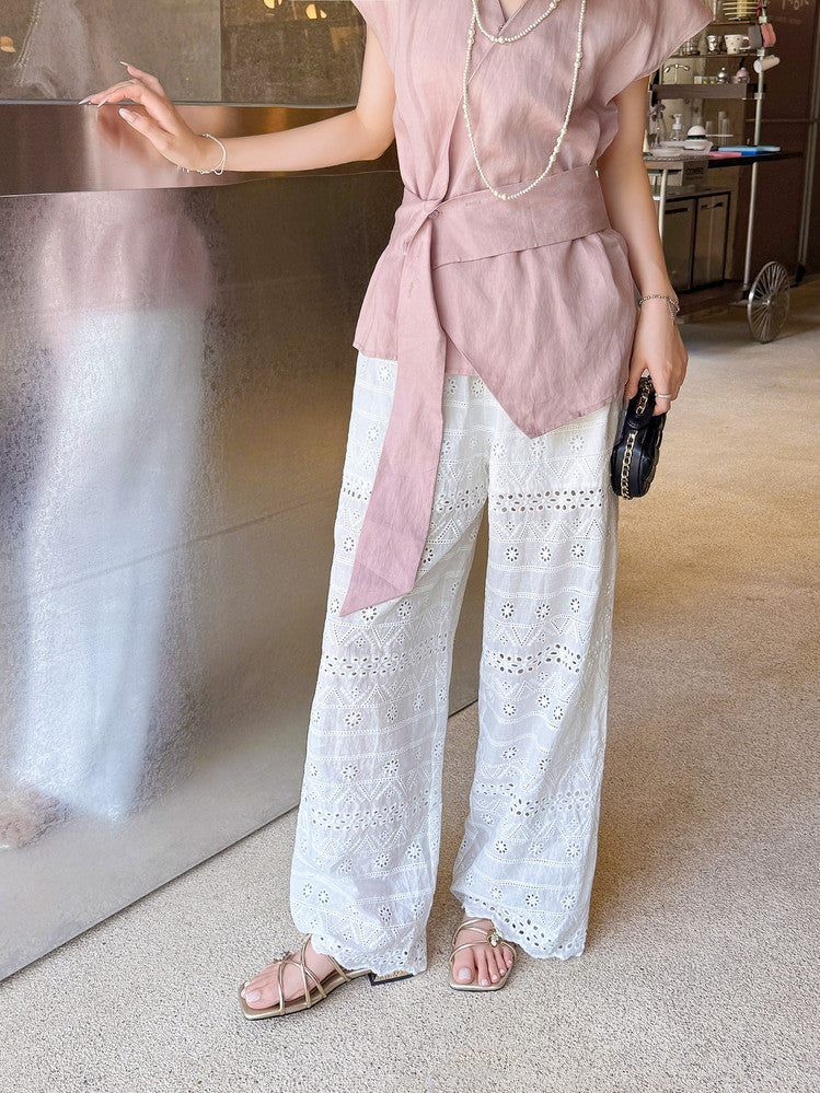 Karin Luna In Stock    Spot Goods    Square Toe One-Strap Sequin Flower Flat Slippers