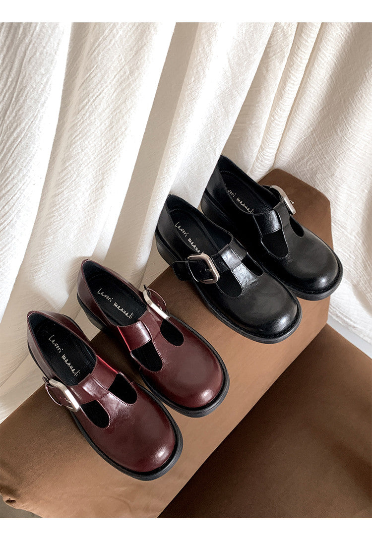 Karin Luna In Stock Spot Goods round Head t Round Toe British Style Single Shoes