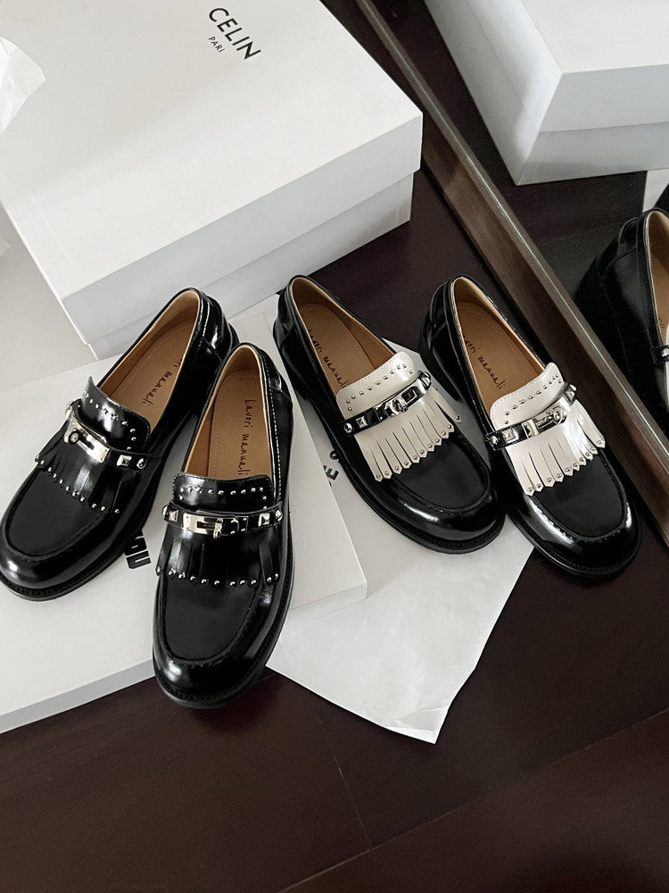 Karin Luna Casual Shoes Series~ Spot Goods Spot Goods Hot-selling Tassel Element Small Gold Buckle Single Shoes