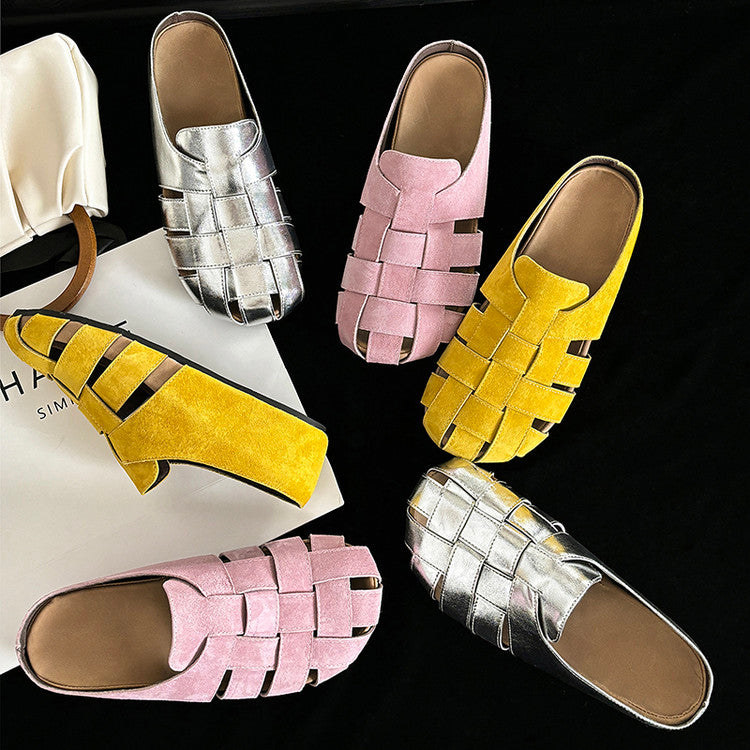 Karin Luna Full Layer Inside and Out~Basic Versatile Perforated Round Toe Birkenstock Slippers