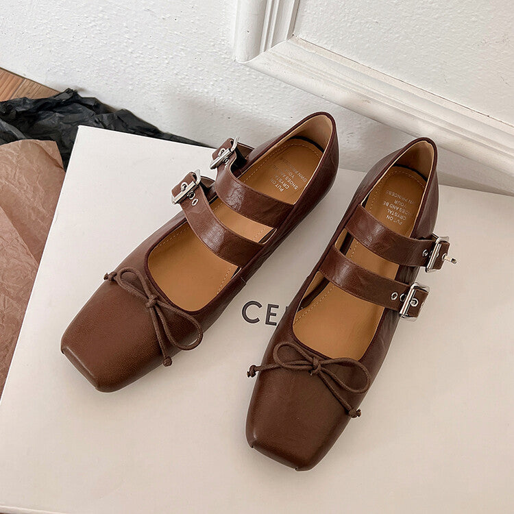 Karin Luna Future Sense silver~Spot Goods Spot Goods Hot-selling Bowknot Retro Belt Buckle Ballet Mary Jane Shoes
