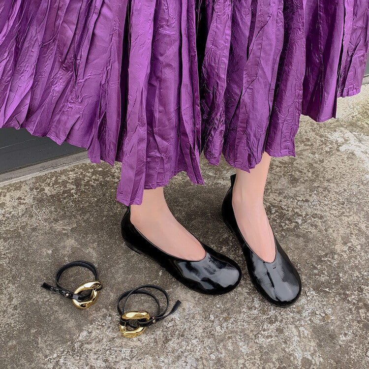 Karin Luna In Stock Large Stock Main Promotion  Two-Way Wear Height-Increasing Retro Gold Buckle Mary Jane Shoes