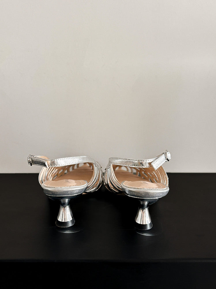 Karin Luna In Stock Spot Goods  Purely Handmade Flowers High-end Hollow Out Sandals