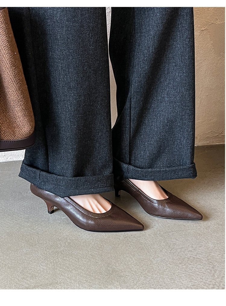 Karin Luna In Stock Spot Goods    Vintage Classic Style Shallow Mouth Single Shoes