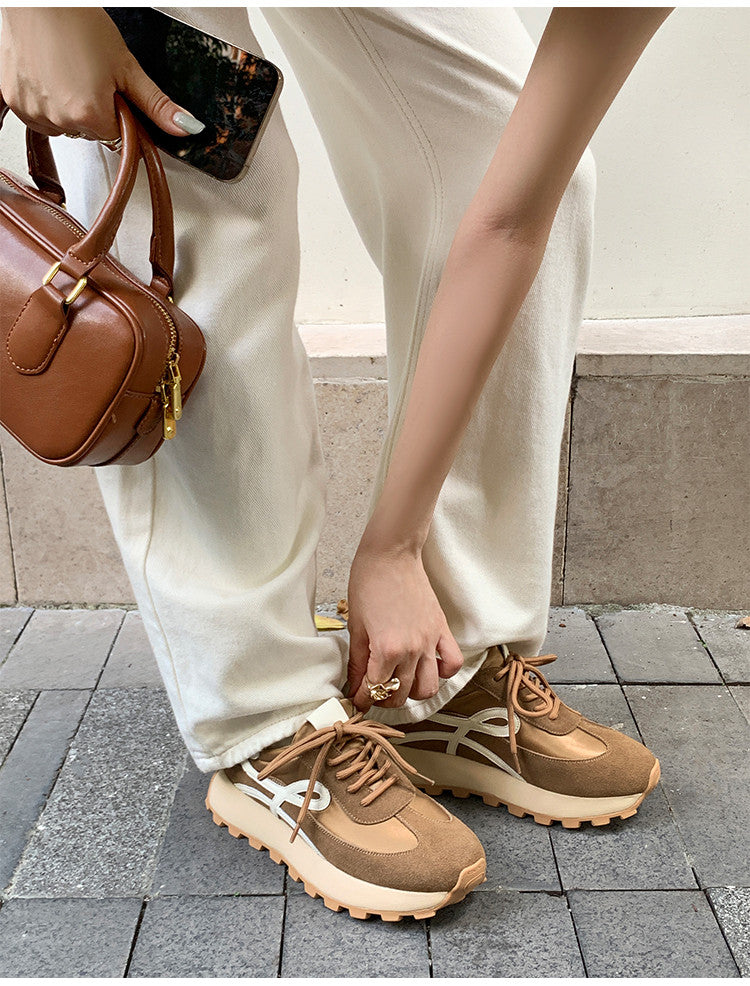Karin Luna Casual Shoes Series~  In Stock Hot-Selling Versatile Lace-Up Thick-Soled Deep Mouth Single Shoes