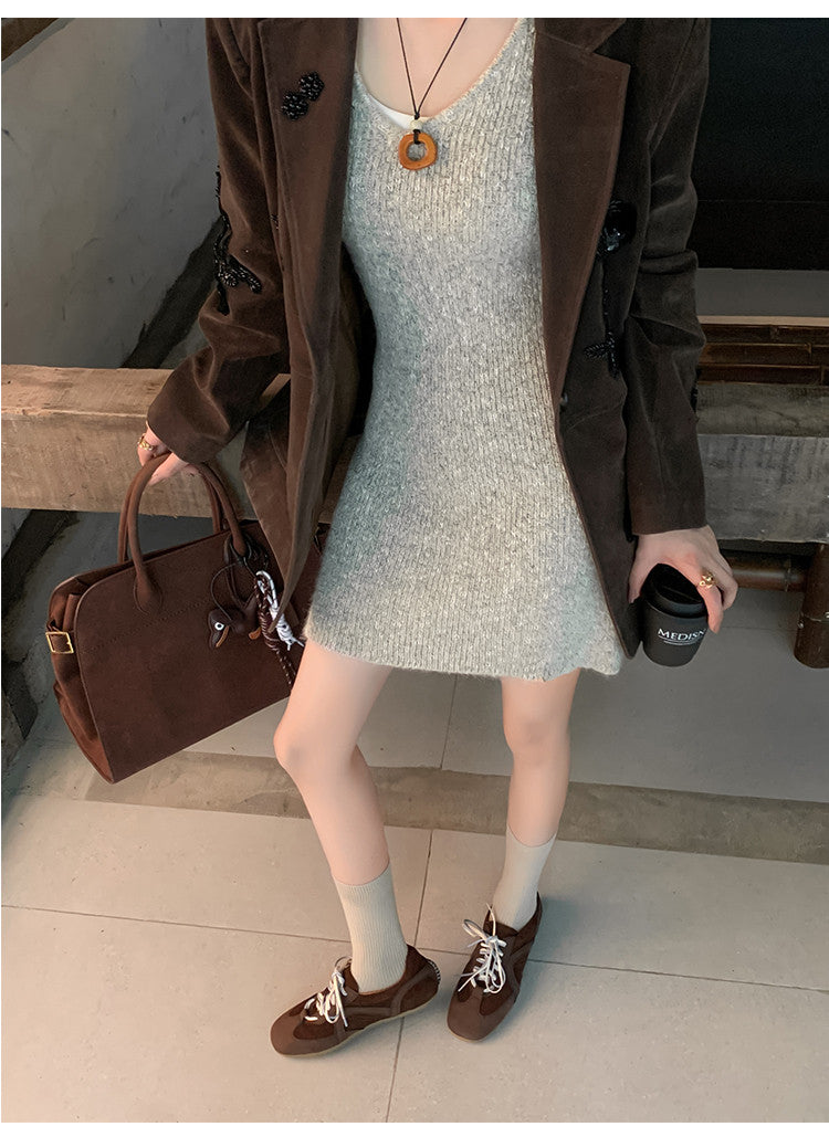 Karin Luna In Stock Spot Goods Casual Style Suede Lace-Up Height-Increasing Popular Single Shoes