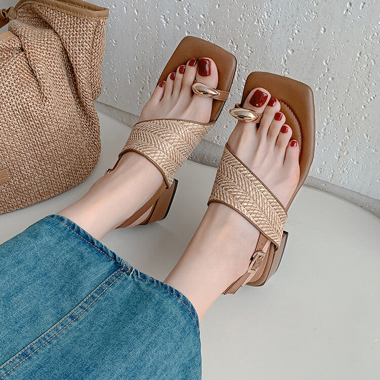 Karin Luna Hot Item Hot Item Spot Goods Featured Bestsellers Holiday Style Woven Sofa Sandals