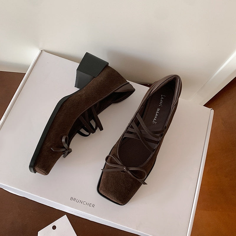 Karin Luna Hot Item Hot Item Xiaohongshu Hot Item  Comes with Bowknot Mary Jane Flats