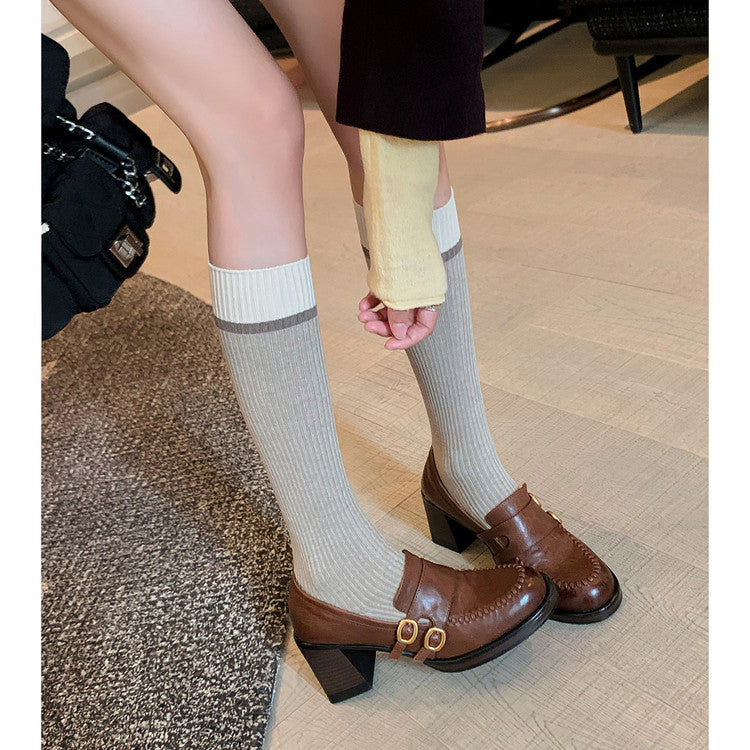 Karin Luna Bestseller Hot-Selling Derivative Edition Self-contained Strap Buckle Casual Loafers