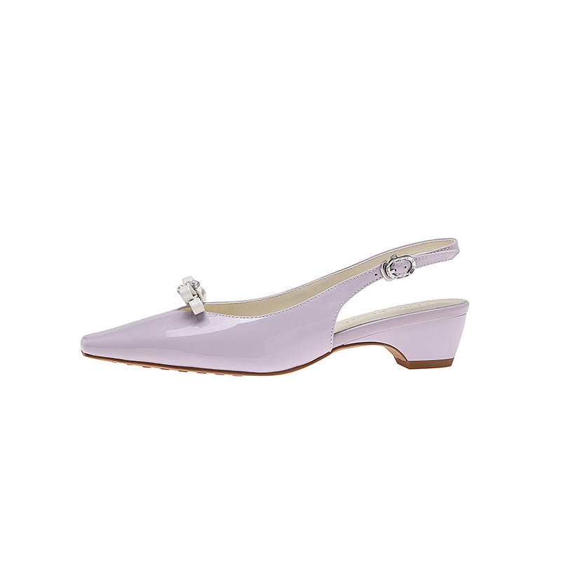 Karin Luna In Stock In Stock Sweet Bowknot Small Square Toe Chunky Heel Closed-toe Elegant Retro Sandals