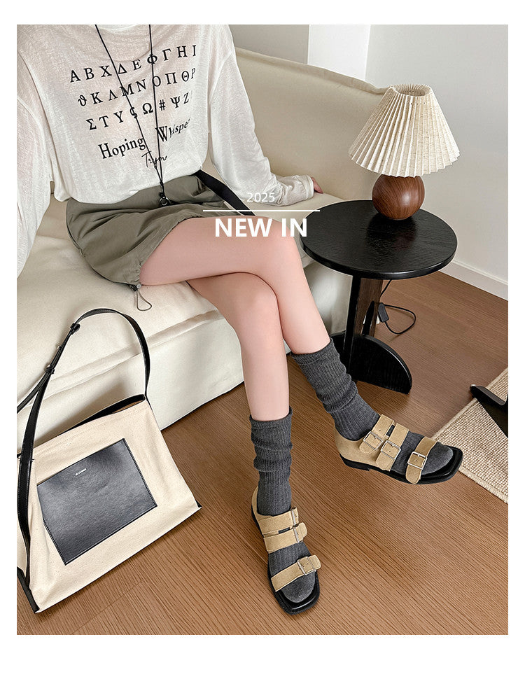 Karin Luna In Stock Spot Goods   Casual Belt Buckle Thick-soled Versatile Sandals