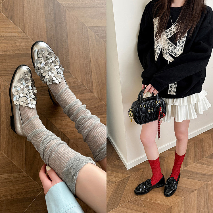 Karin Luna Casual Shoes Series~  Spot Goods In Stock Floral British Style Deep Mouth Single Shoes