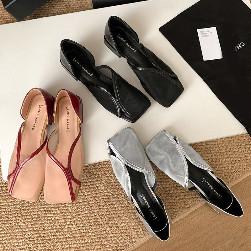 Karin Luna In Stock Spot Goods  Square Toe Mesh Sandals
