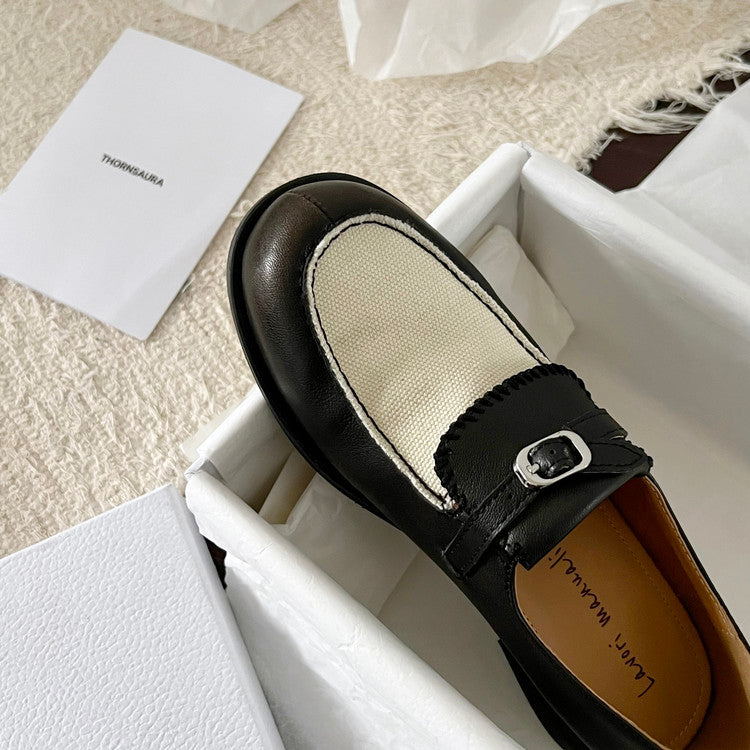 Karin Luna Casual Shoes Series~  In stock Classic color-blocking British style deep-mouth single shoes