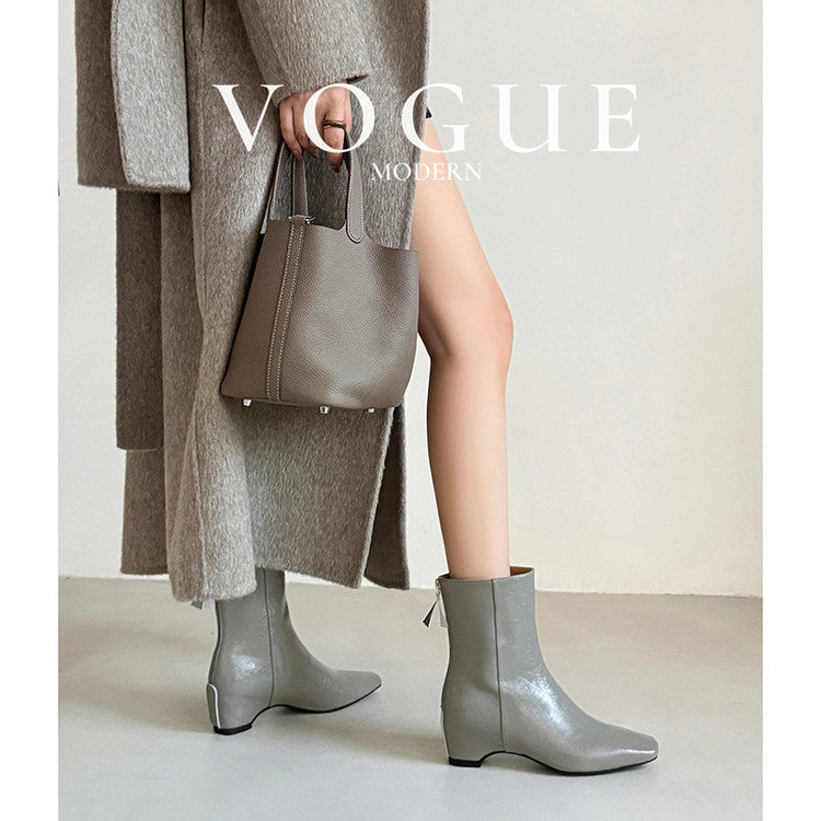 Karin Luna Basic Versatile  Square toe Hot-selling Short Boots