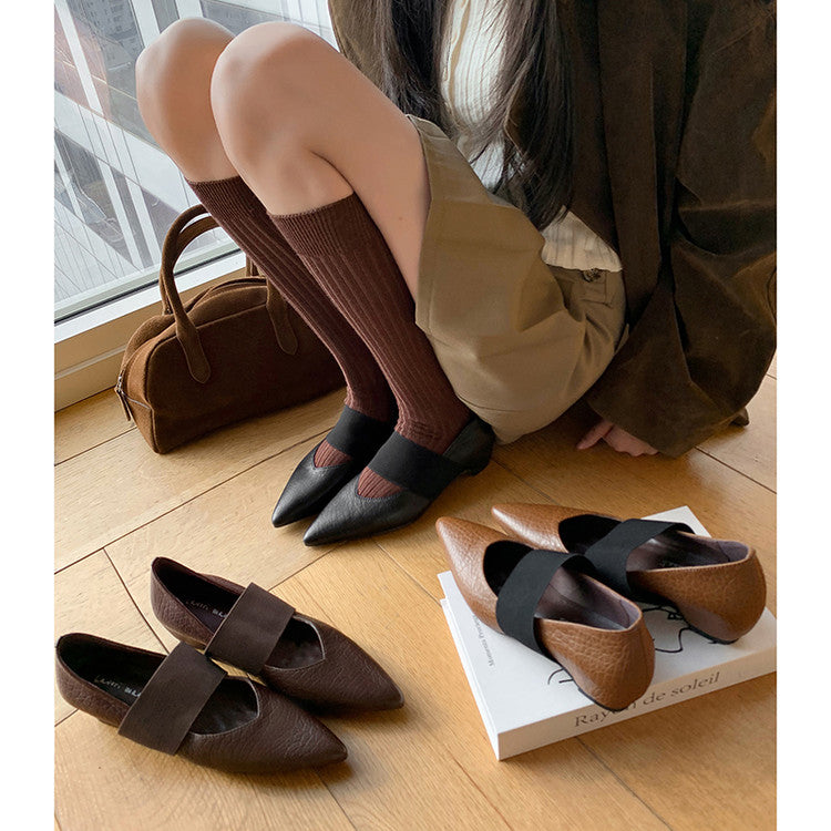 Karin Luna  Popular Pointed Toe Hidden Heel Strap Single Shoes