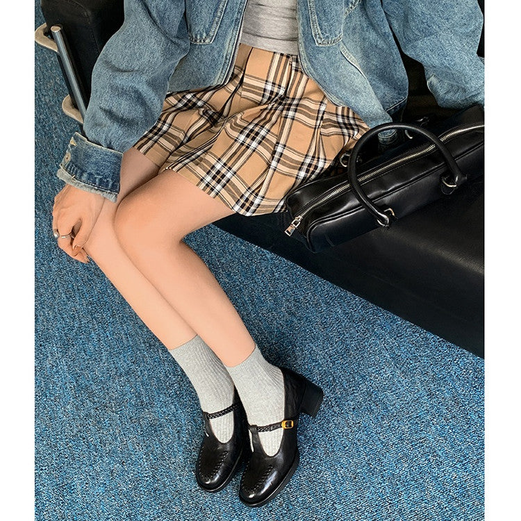 Karin Luna In Stock Spot Goods Vintage Braided Twist High Heels T Round Toe Thick Sole Single Shoes