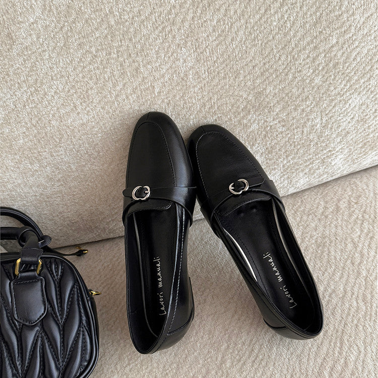 Karin Luna In Stock Spot Goods Basic Versatile British Style Single Shoes