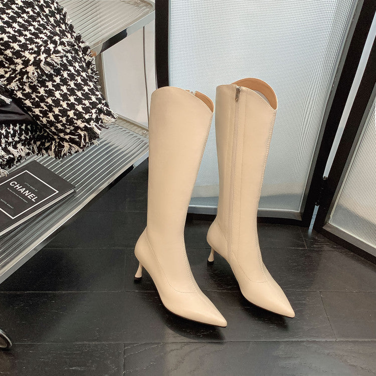 Karin Luna Elegant Style v Pointed Toe Stiletto Long Boots