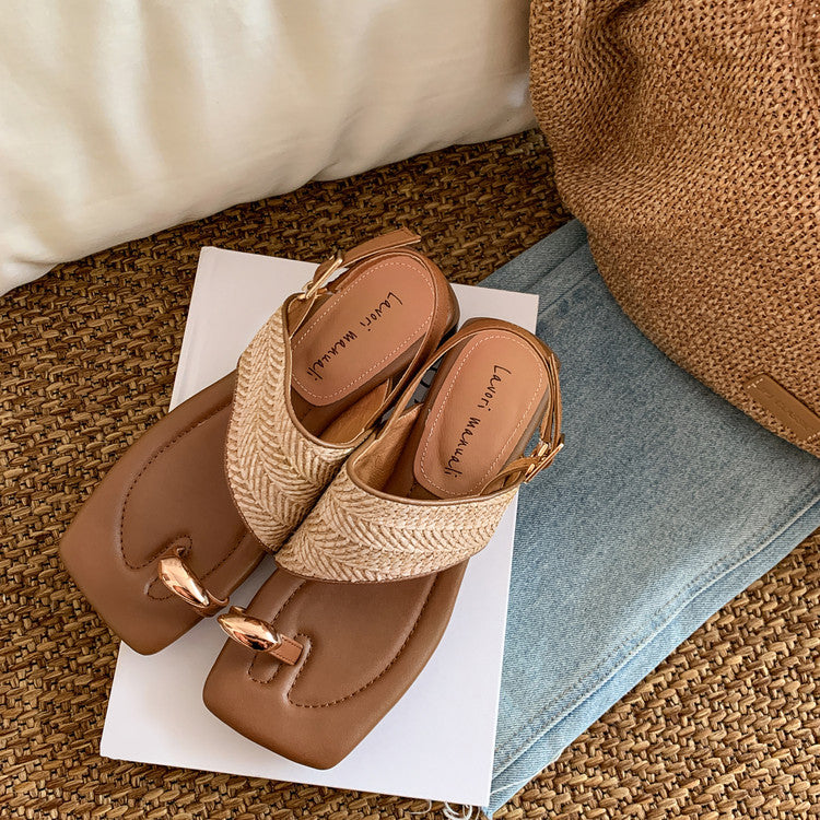 Karin Luna In Stock In Stock  Hot-selling Vacation Style  Basic Versatile Woven Style Sandals