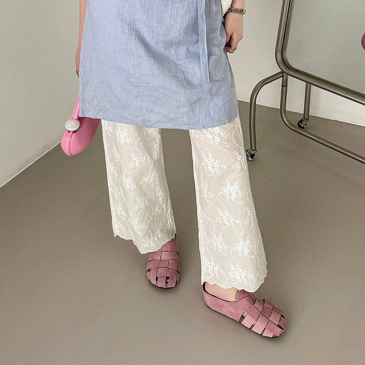 Karin Luna Full Layer Inside and Out~Basic Versatile Perforated Round Toe Birkenstock Slippers