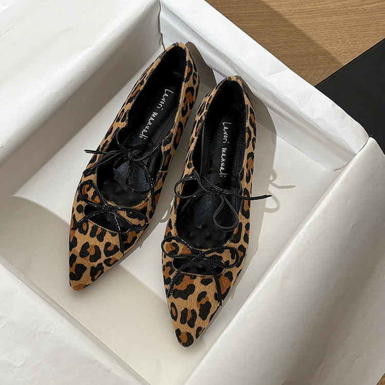 Karin Luna In Stock Spot Goods  Hot-selling Element Bowknot Square Toe Pointed Toe Single Shoes
