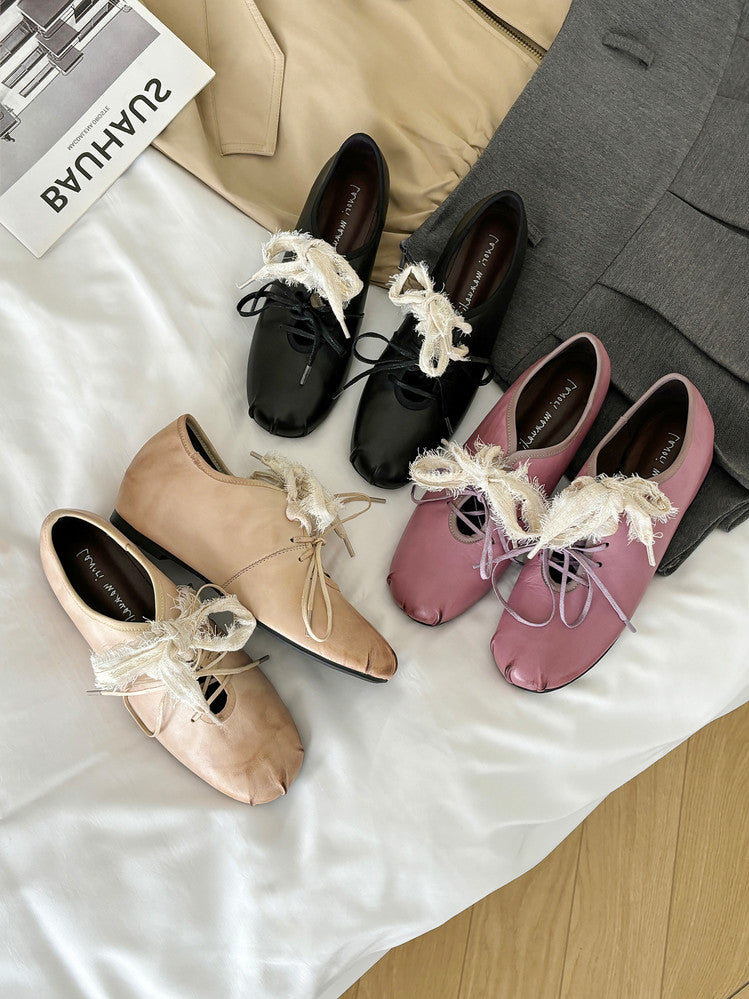 Karin Luna In Stock In Stock  Xiaohongshu Hot Sale Full Leather Round Toe Deep Mouth Single Shoes