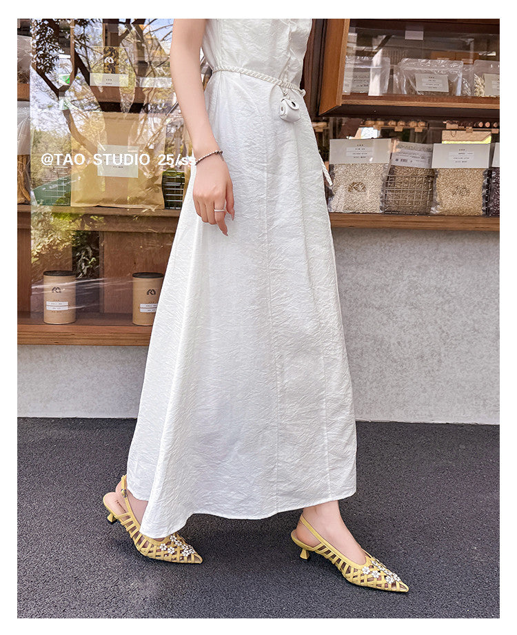 Karin Luna In Stock Spot Goods  Purely Handmade Flowers High-end Hollow Out Sandals