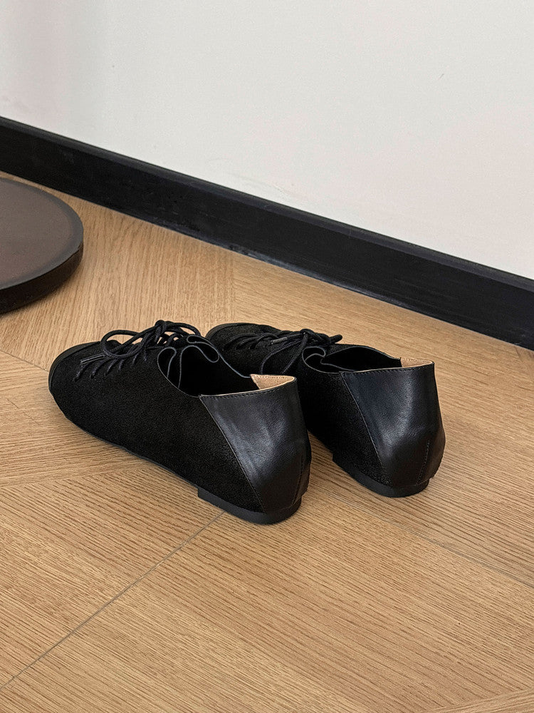 Karin Luna In Stock In Stock   Xiaohongshu Hot-Selling Lace-Up Round-Toe Deep Mouth Single Shoes