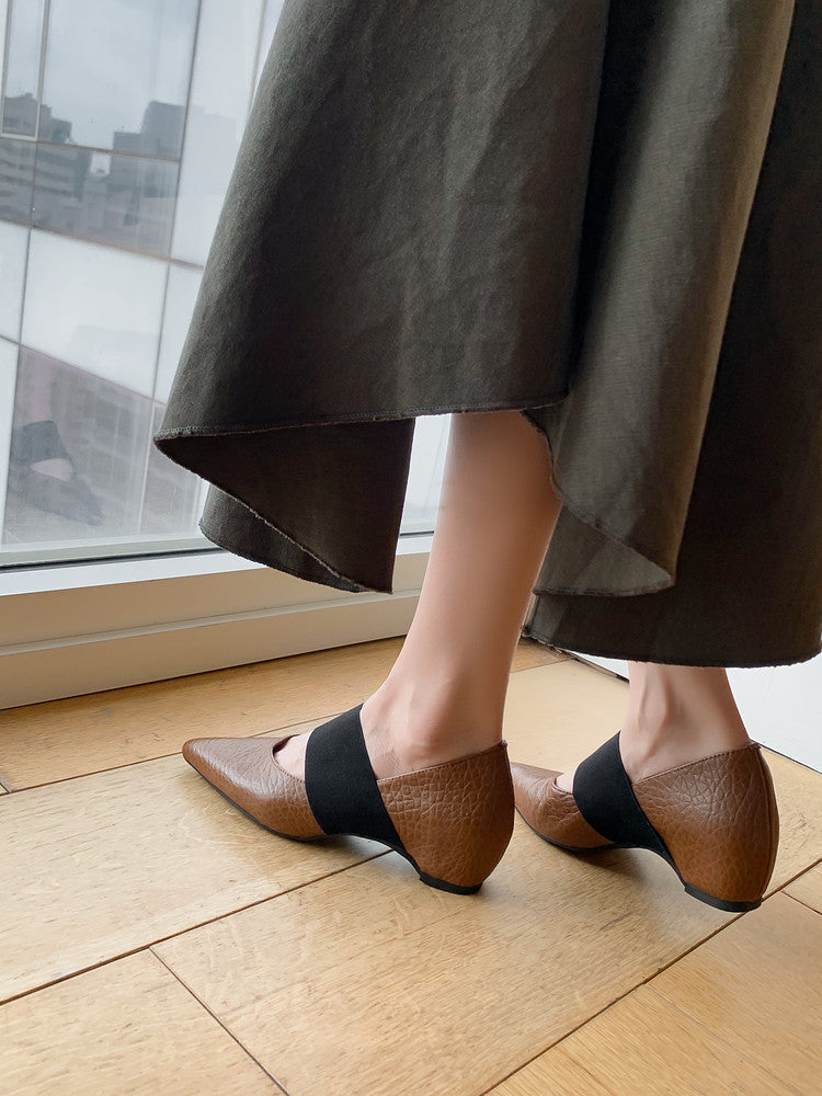 Karin Luna  Popular Pointed Toe Hidden Heel Strap Single Shoes