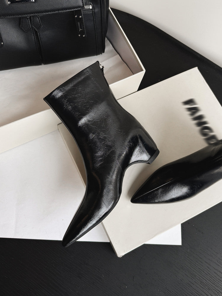 Karin Luna Versatile Elegant Style Pointed Toe Hidden Wedge Short Boots
