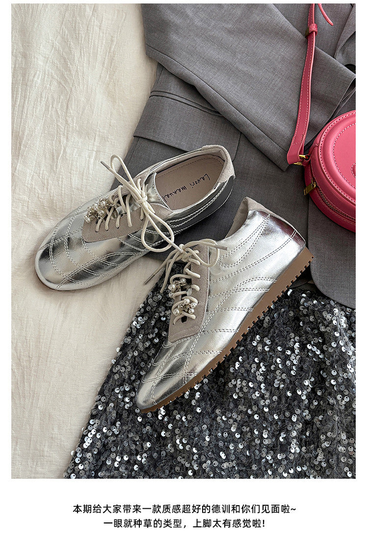 Karin Luna Casual Shoes Series~  In stock Xiaohongshu Hot-Selling Lace-Up Thick-Soled Deep Mouth Single Shoes