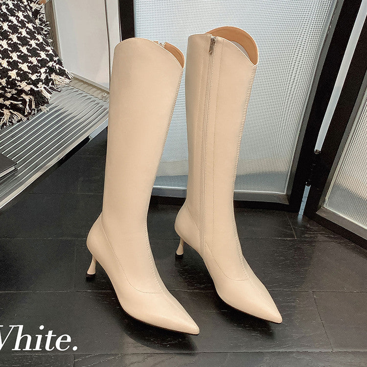 Karin Luna Elegant Style v Pointed Toe Stiletto Long Boots