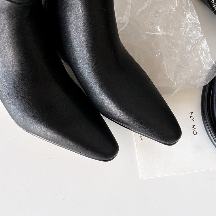 Karin Luna Elegant Style Slanted Inner Height-Increasing Long Boots