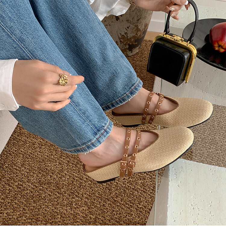 Karin Luna  Closed-Toe Woven Style Height-Increasing Slippers